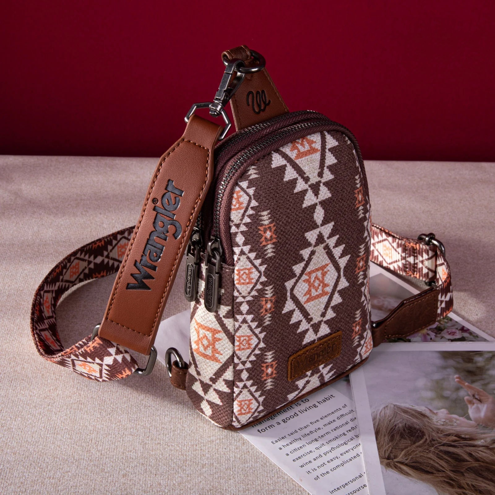 Southwestern Print Canvas Crossbody/Sling/Chest Bag