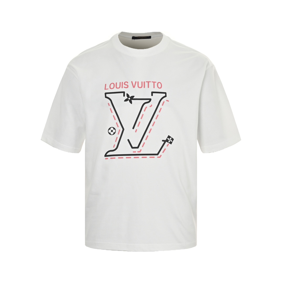 Louis Vuitton 24ss dotted large letter logo print short sleeves