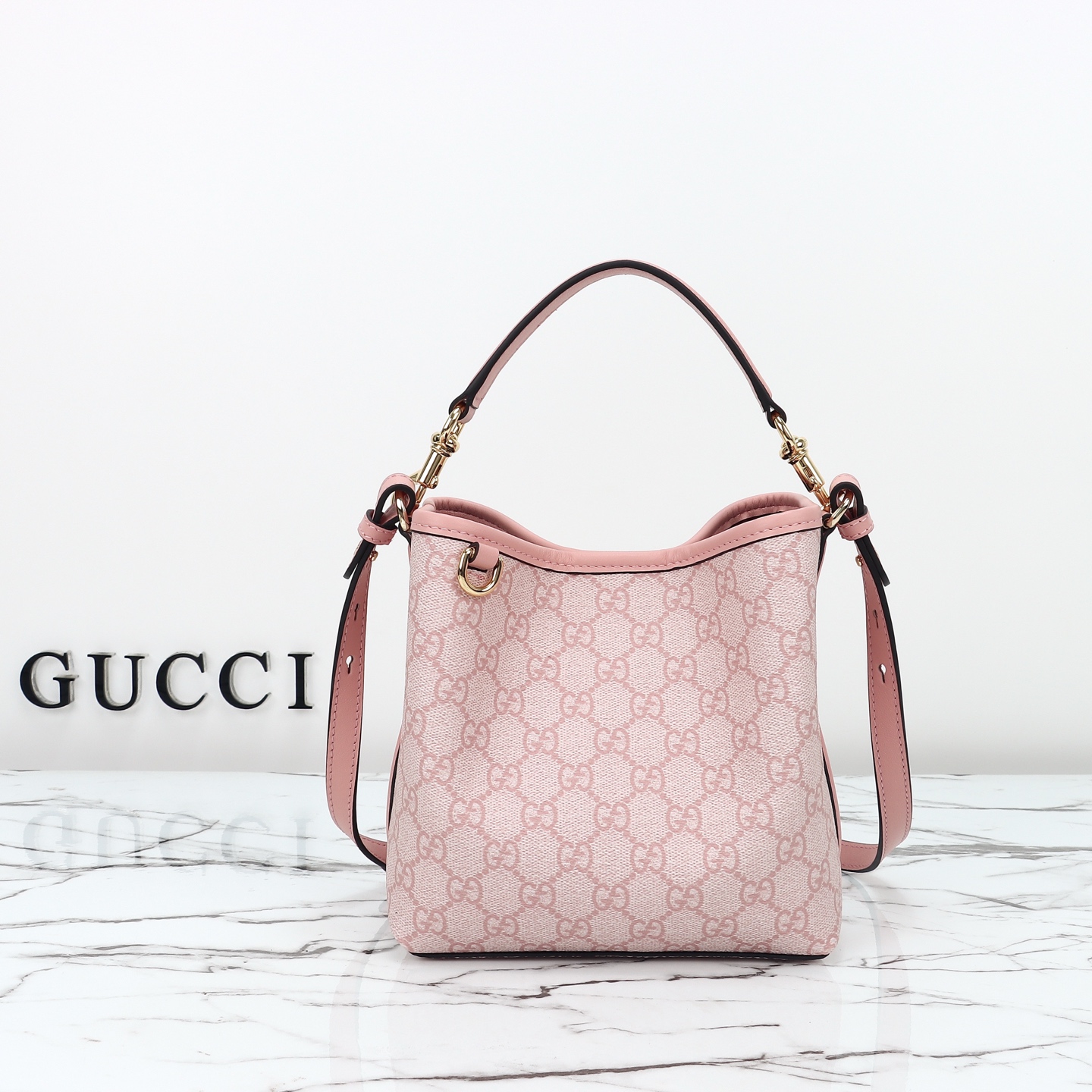 Gucci GG Emblem small bucket bag ‎815118 FAD6L 8459