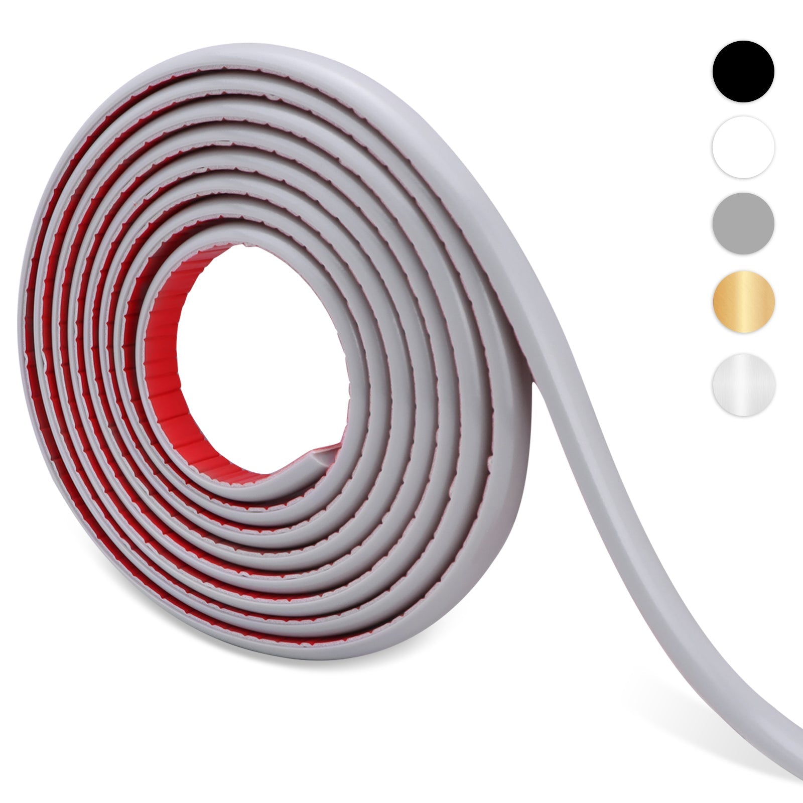 10 Feet Grey Peel and Stick Tile Edge Trim Roll Pack
