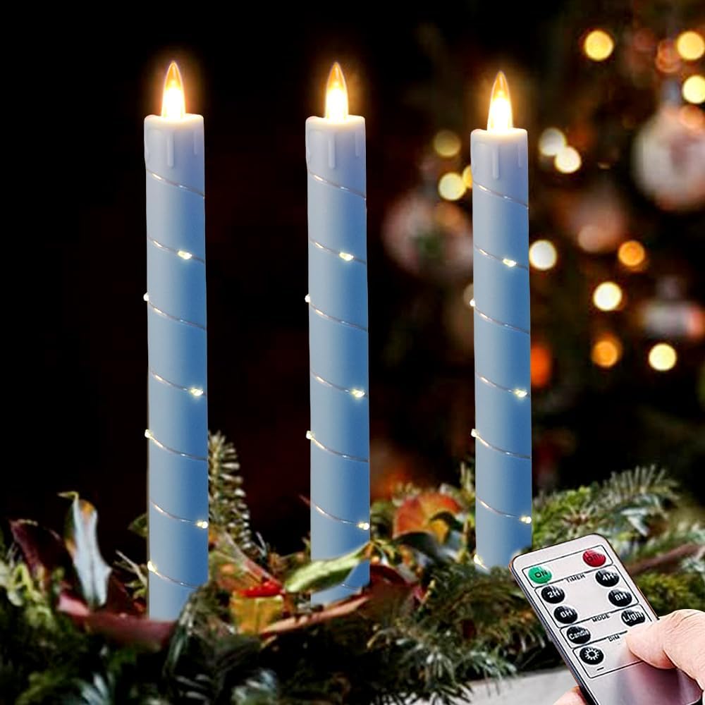 💥ON SALE💥3-Pack LED Flameless Candle With Embedded Star Light String, Button Remote Control✨