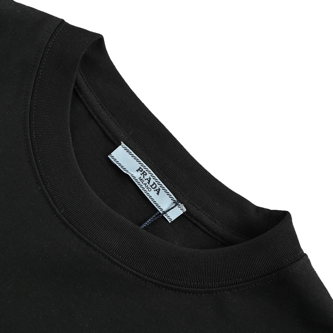 Prada 24ss leather patch faux pocket short sleeve