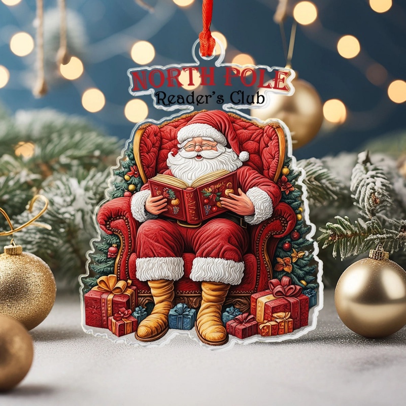 📚Bookworm Christmas Ornament