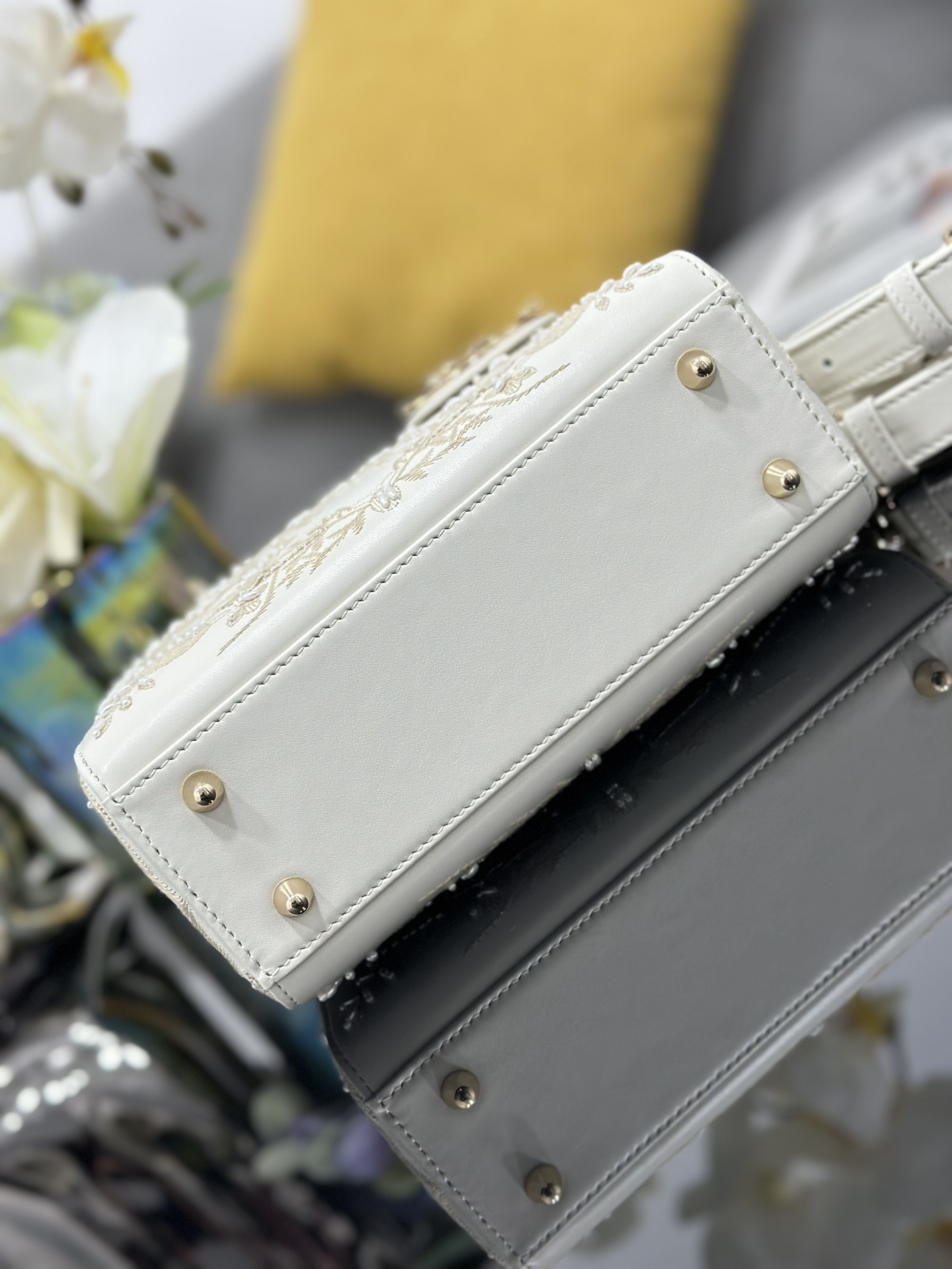 Dior Lady Dior four-grid embroidered unicorn beads Lady Dior bag M0538