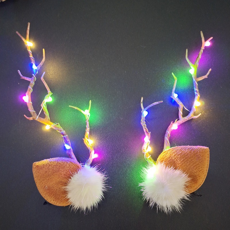 🦌🦌LED Reindeer Antler Hair Clips🌲🌲 Perfect Gift for Christmas/Halloween/Easter/Holiday🎁🎁