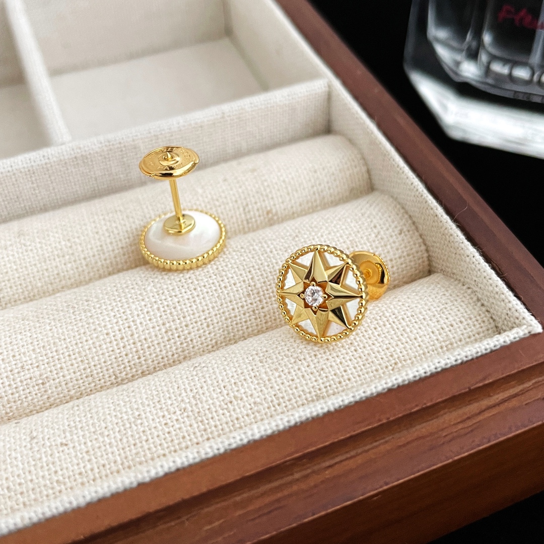 Dior eight-pointed star compass earrings