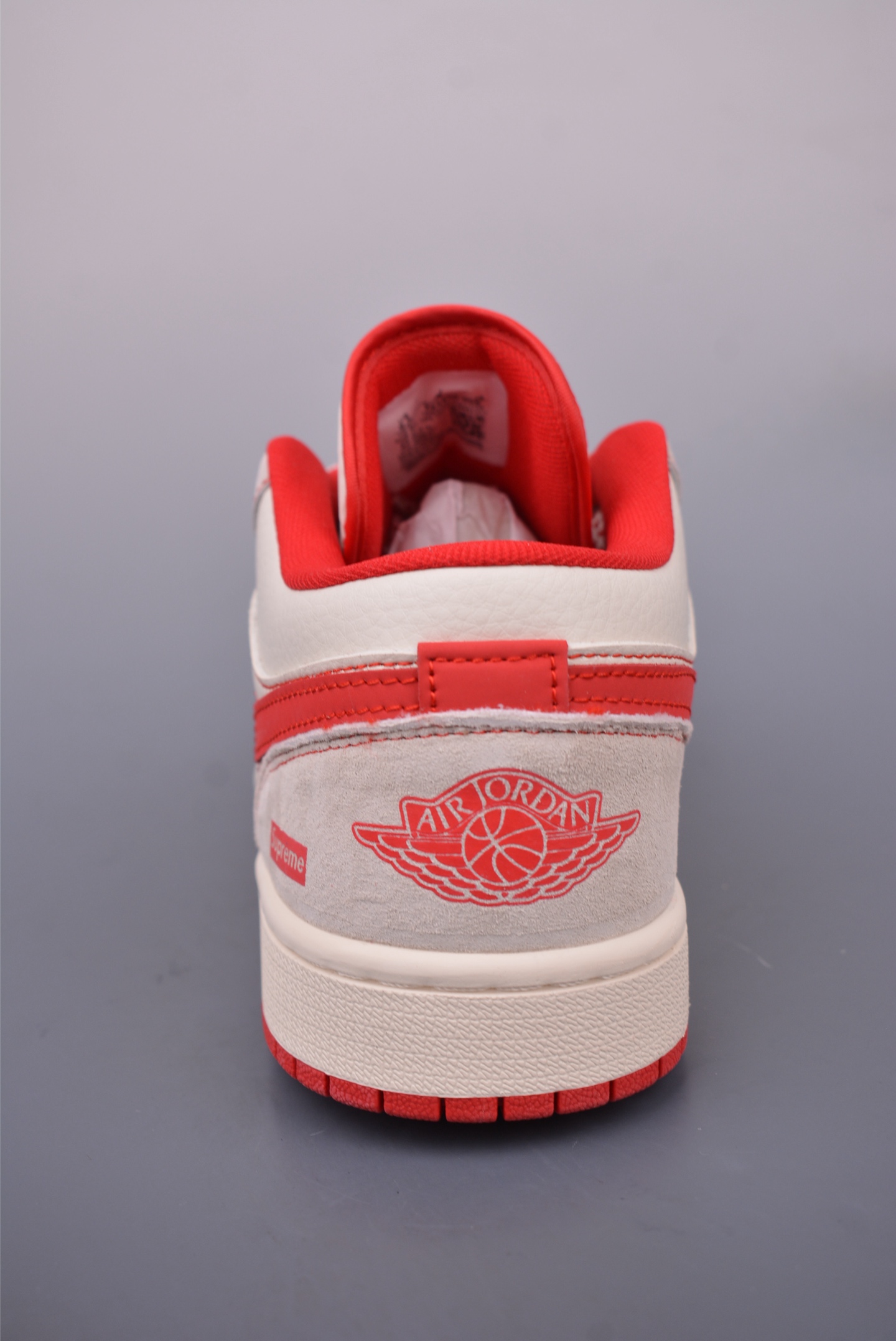 Supreme x Nike Air Jordan 1 Low OGAJ1 Basketball Shoes Off-White Red XX2409-009