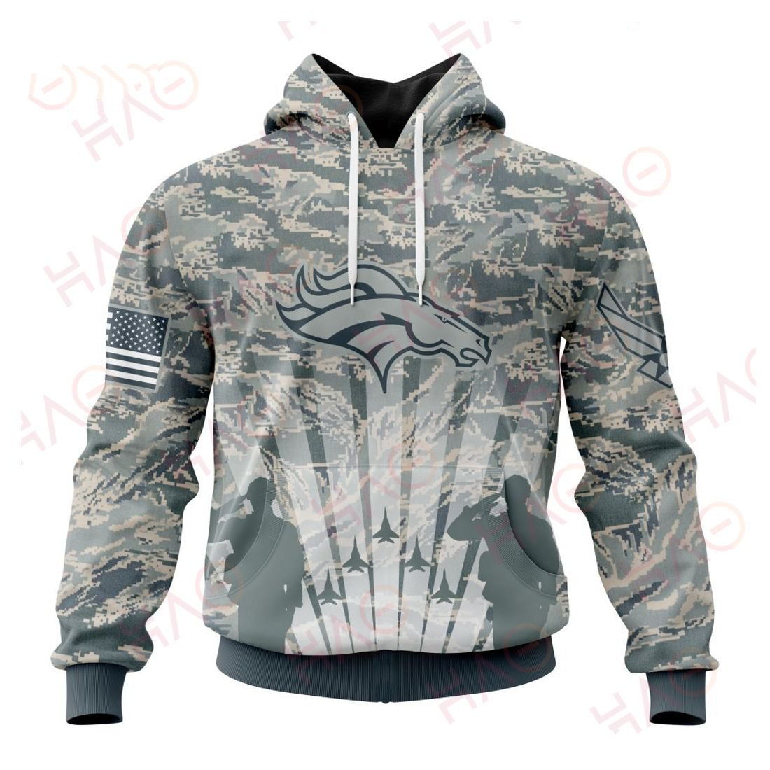 DENVER BRONCOS 3D HOODIE US AIR FORCE