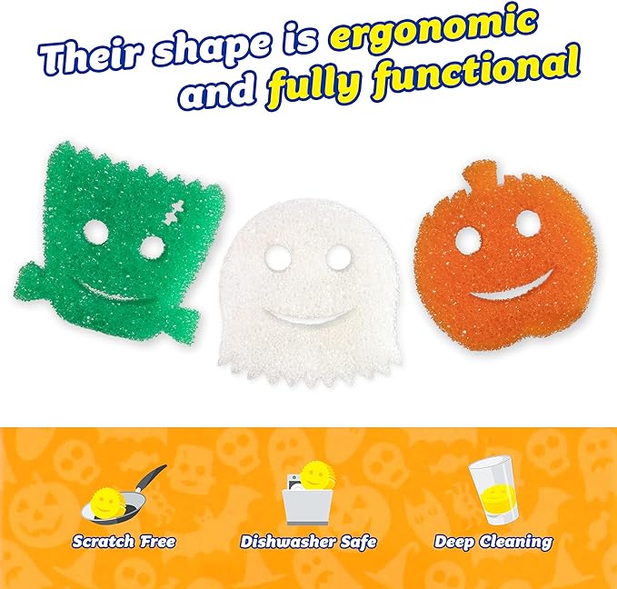 🔥Early Halloween Hot Sale🎃👻Set of 3 pcs Non Scratch Multi-Use Scrubbing Cleaning Sponges🔥🔥Buy 3 Sets Get 2 Sets Free & Free Shipping