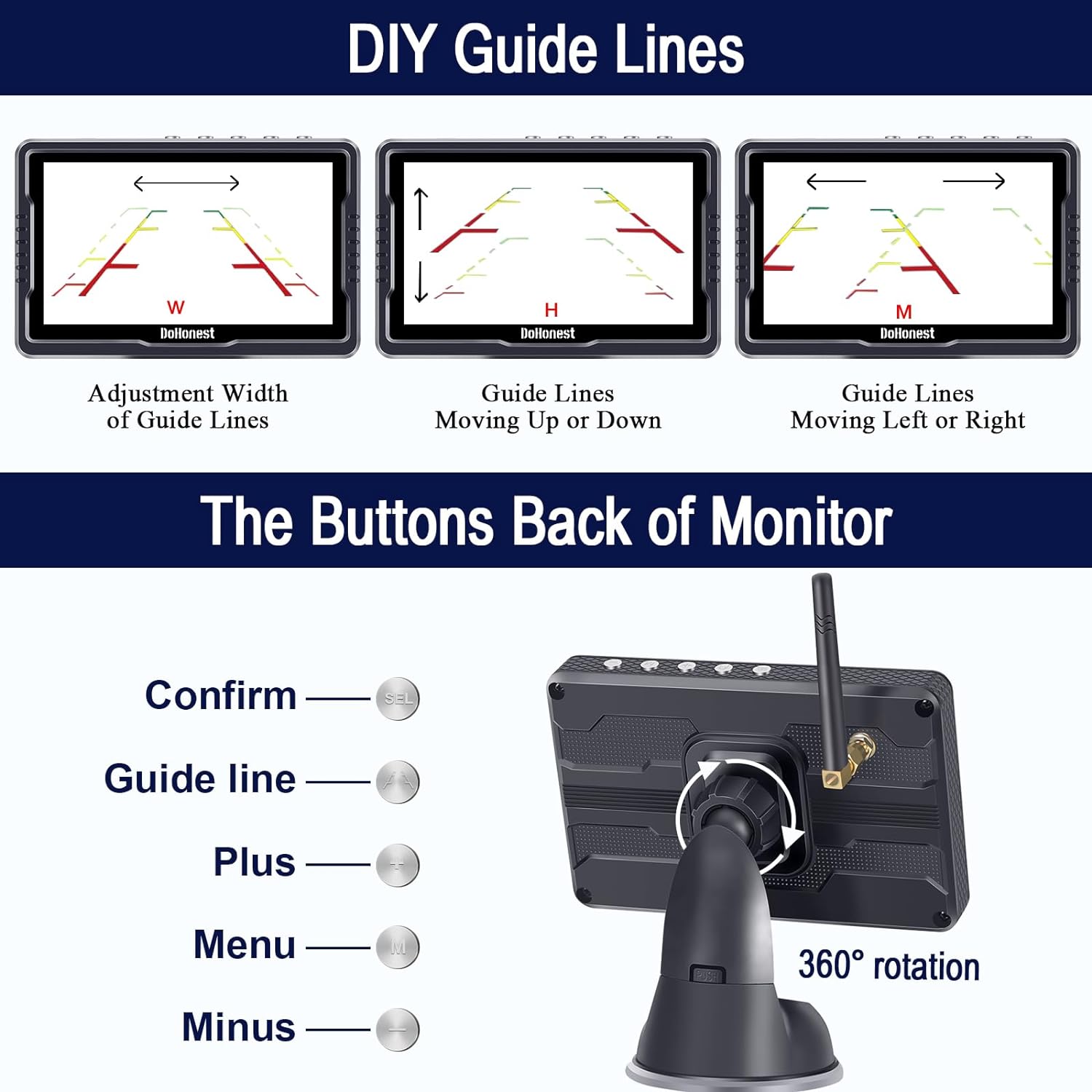 DoHonest Wireless Backup Camera Magnetic