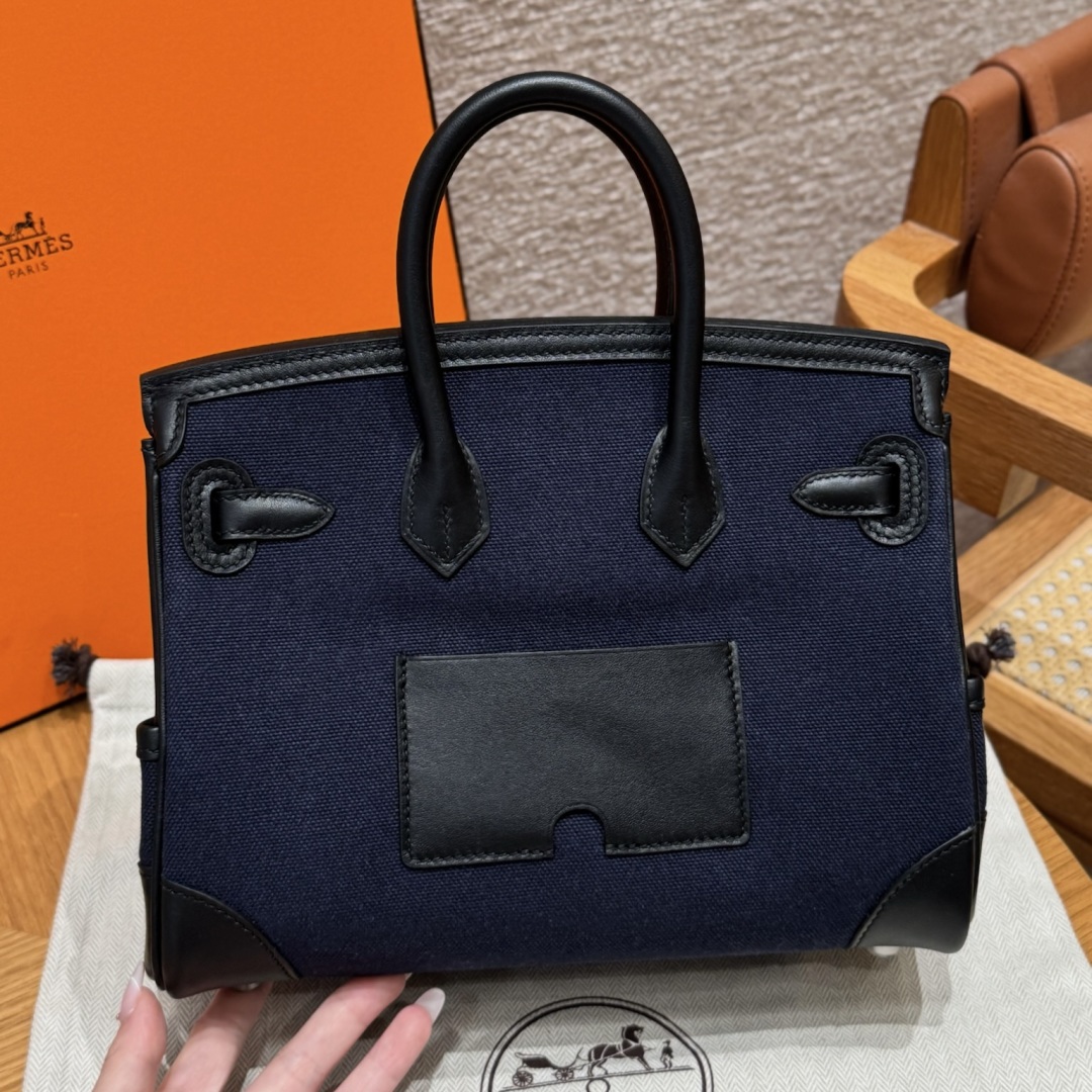 Hermes Birkin cargo 7UBlue navy89noir handbag (handmade to order)