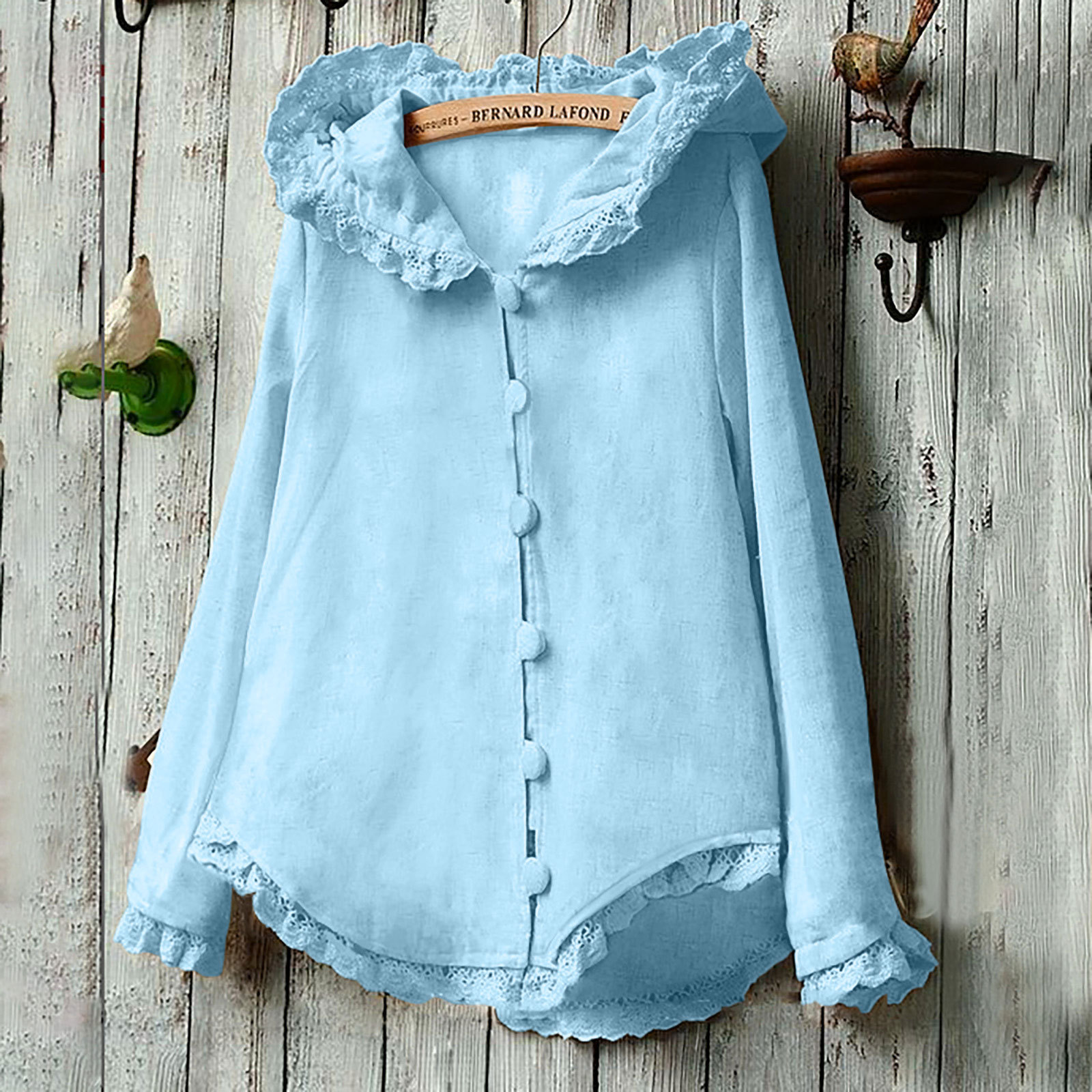 Comfy Wood Ear Edge Design Jacket