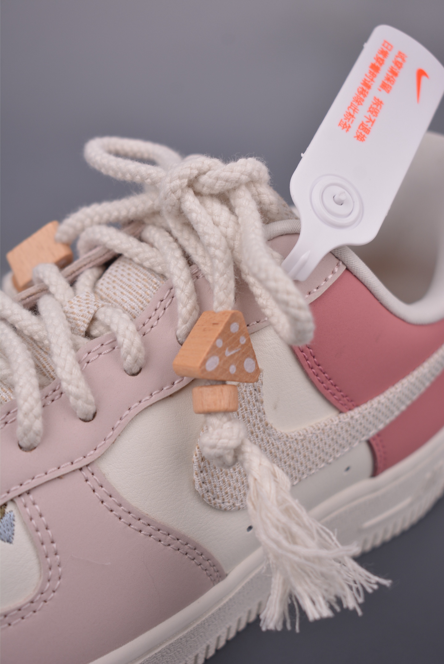 Nike Air Force 1 Low WMNS Embroidered Mushroom Kingdom White and Pink