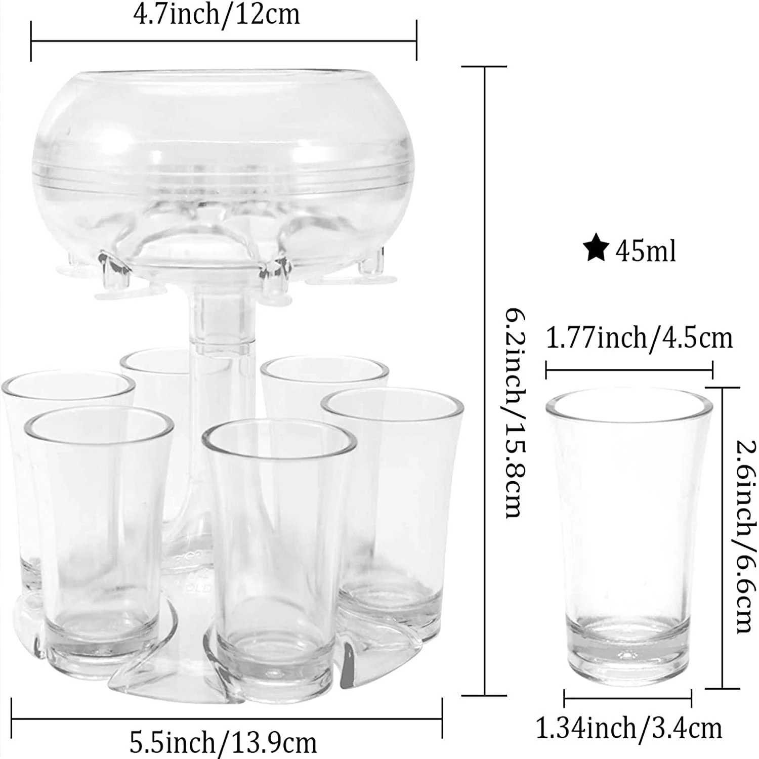 🌼🍷 6 Shot Glass Dispenser and Holder
