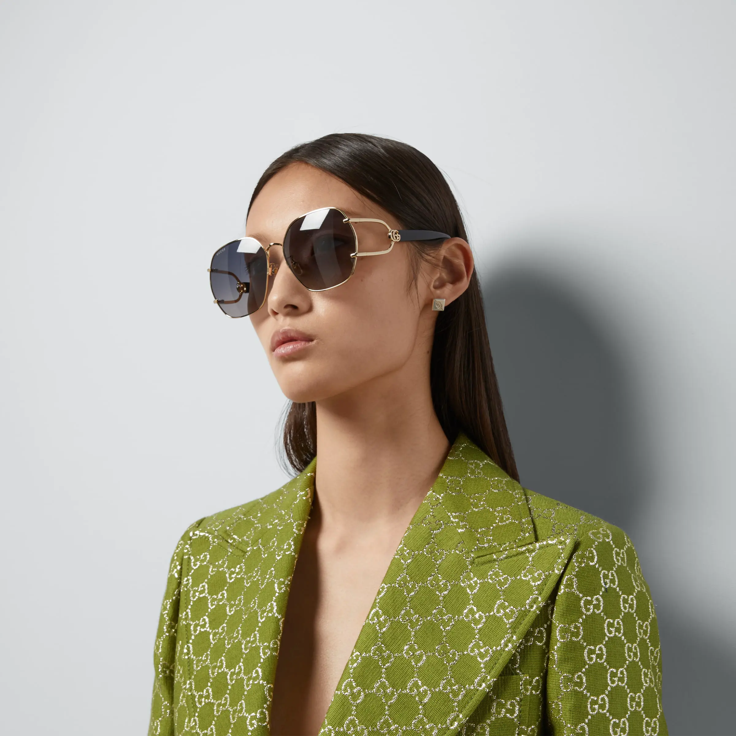 Gucci Geometric Frame Sunglasses