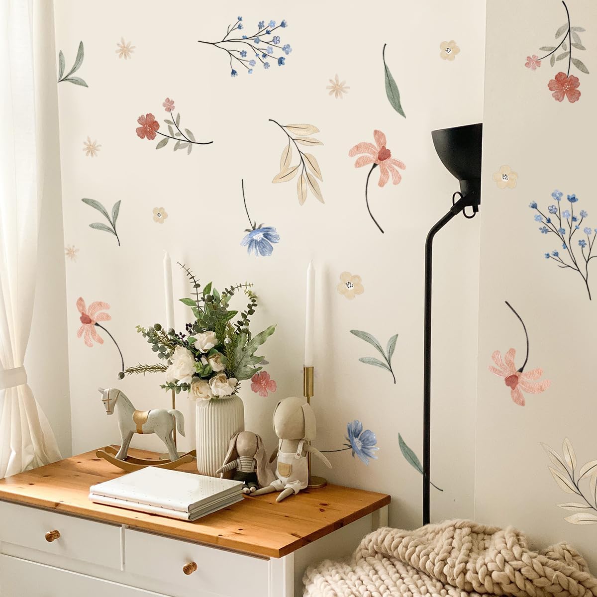 💖Last Day 49% OFF💖8 Sheets Removable Colorful Wildflower Wall Decal