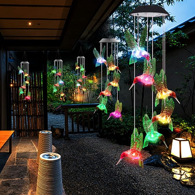 Hummingbird Solar Wind Chimes