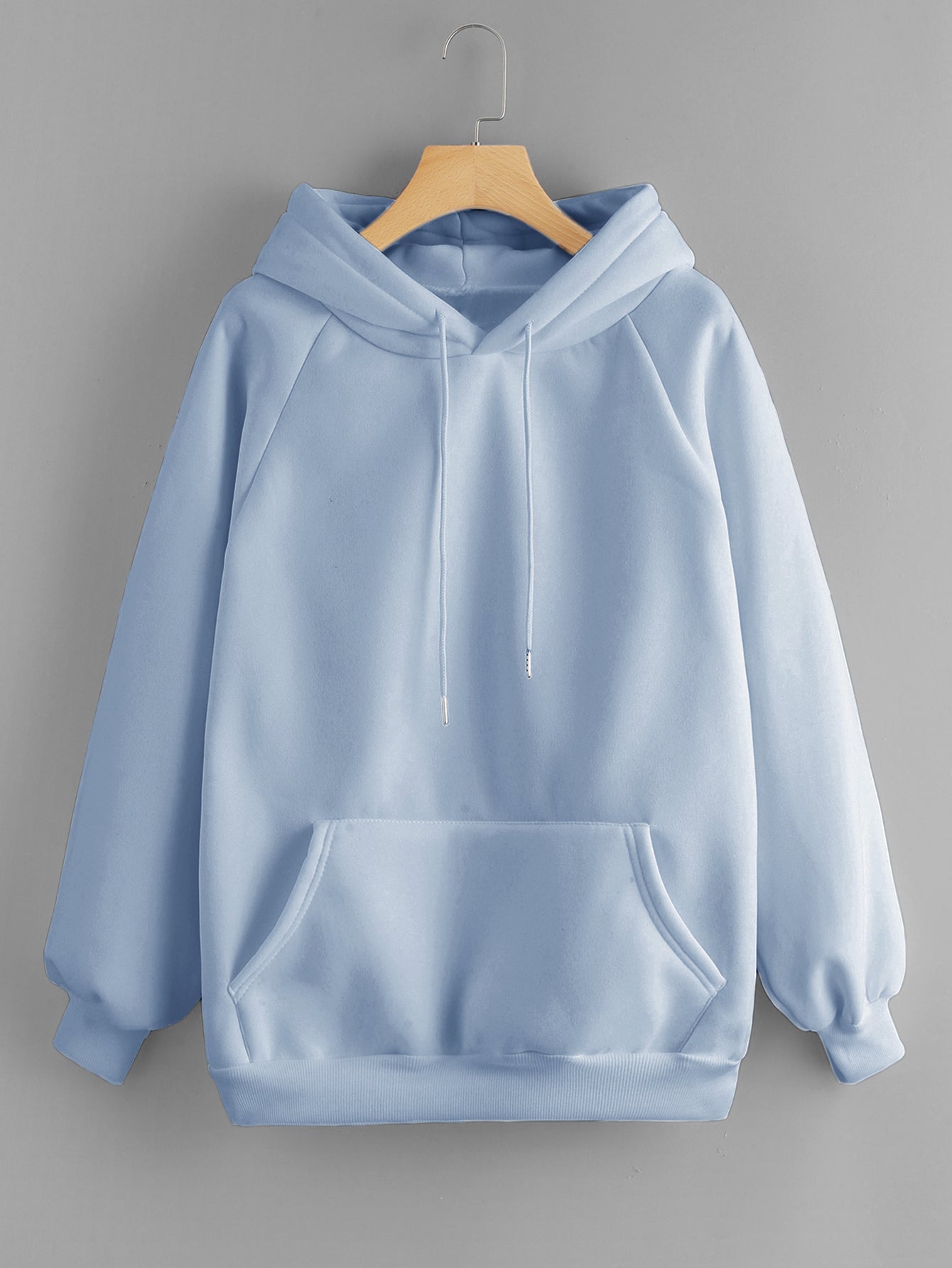 Drawstring Detail Solid Hoodie