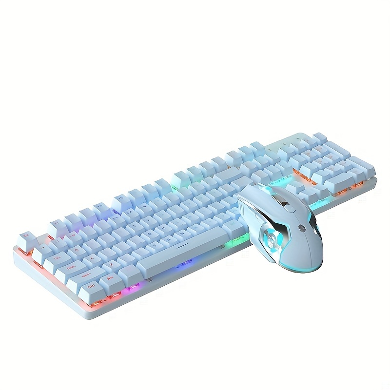 AJAZZ Watcher Third Generation Blue Light Mechanical Keyboard And Mouse Set For Gaming, Typing And Office Use, Specially Designed For Female Users
