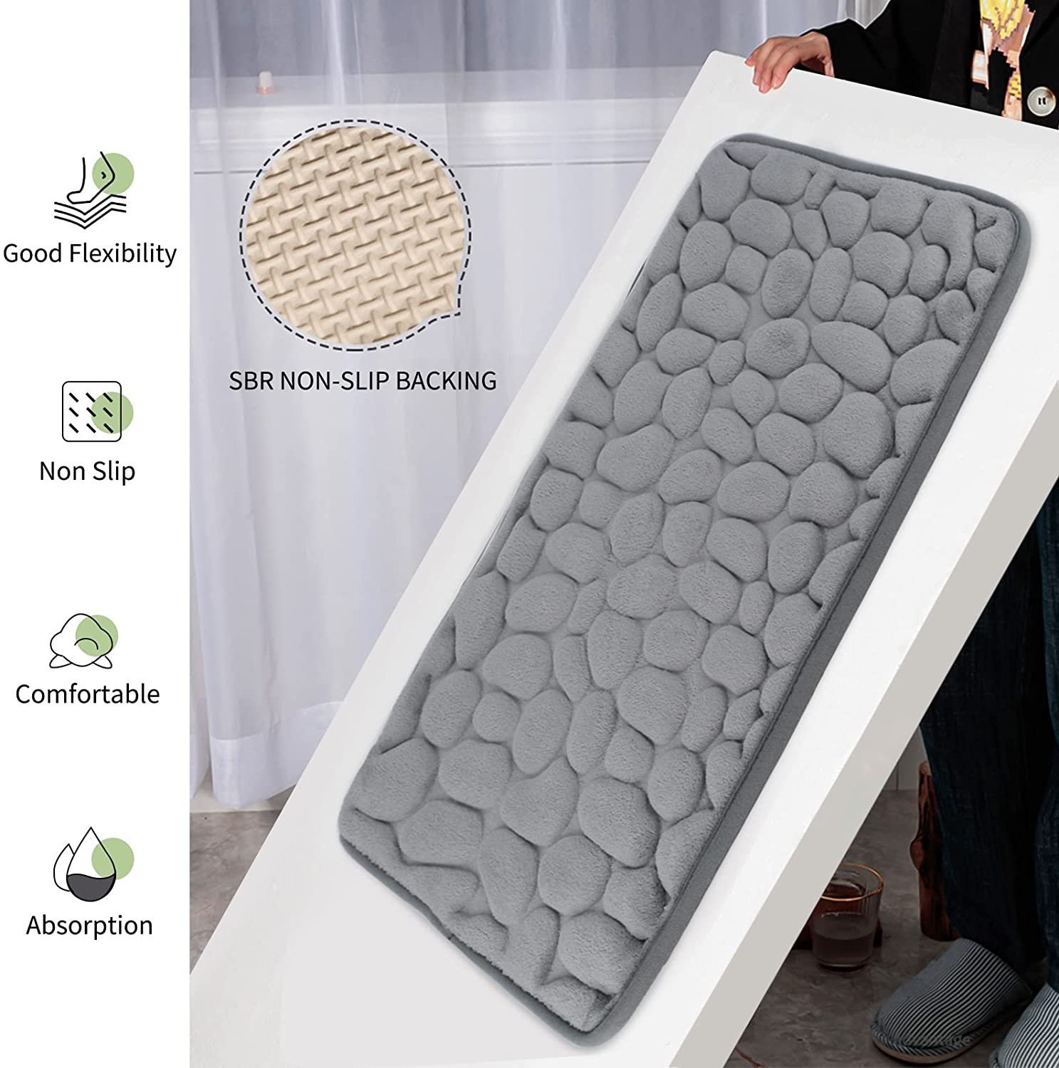 💥Cobblestone Embossed Bathroom Bath Mat💥