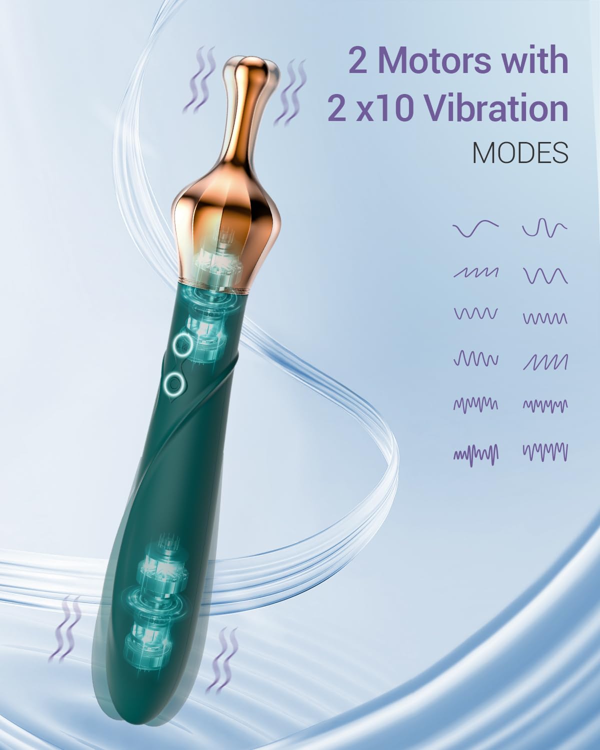 Mini G-Spot Vibrator with 3 Interchangeable Attachments – Dual Motor, Quiet & Customizable Stimulation