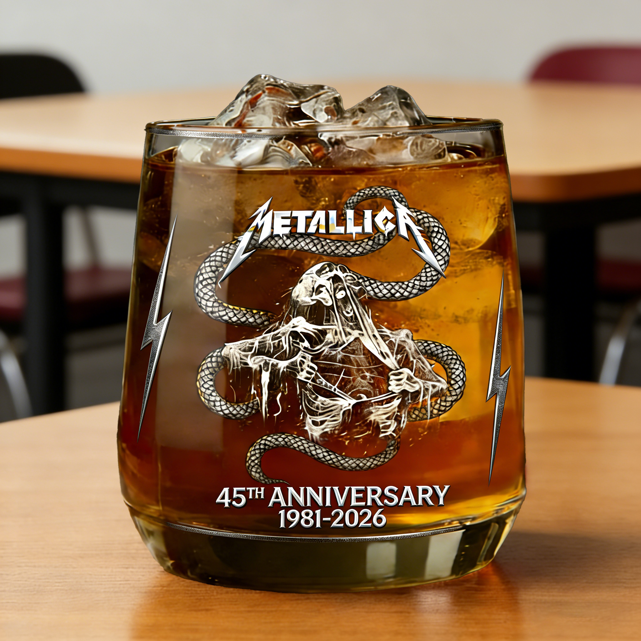 Metallica 45th Anniversary (1981-2026) Snake Whiskey Glass