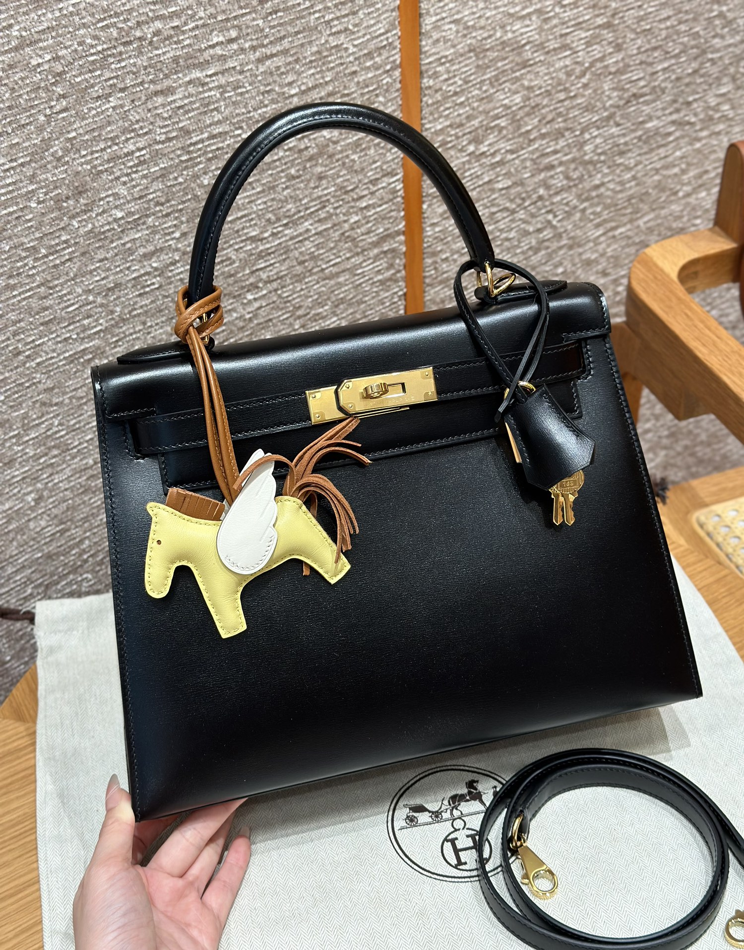 Hermes Kelly ck89noir handbag (handmade to order)