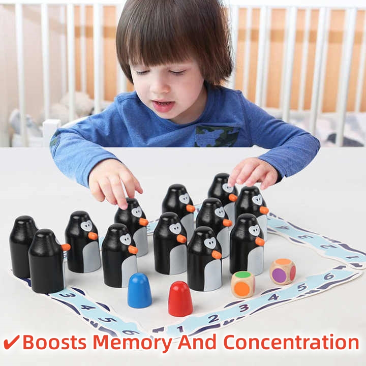 Wooden Penguin Memory Training Game