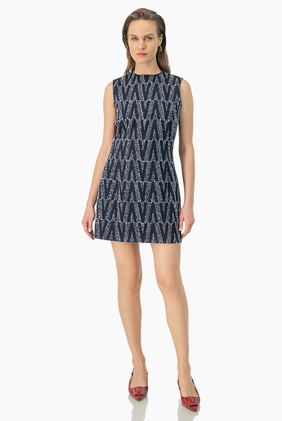 Vestido corto sin mangas marino