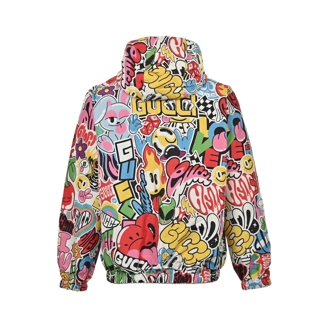 Gucci 24Fw Heart Cherry Fun Graffiti Reversible Jacket