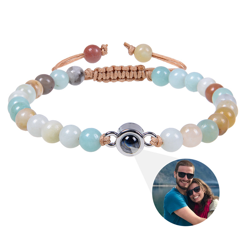 Personalized Photo Projection Beads Bracelet Sincere Gift For Her
