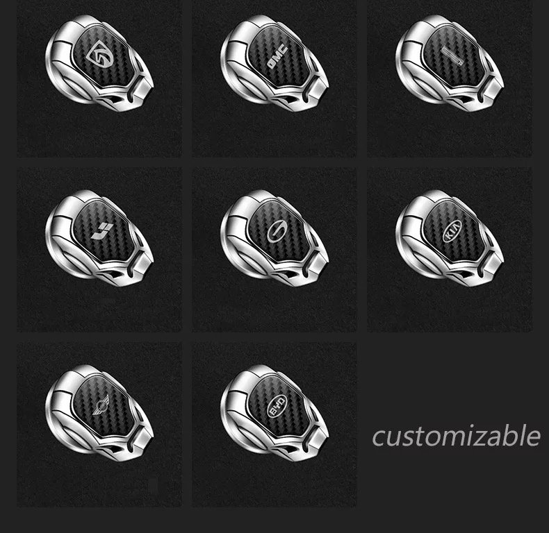 🚗2023 Car logo brand carbon fiber car engine start stop button decoration