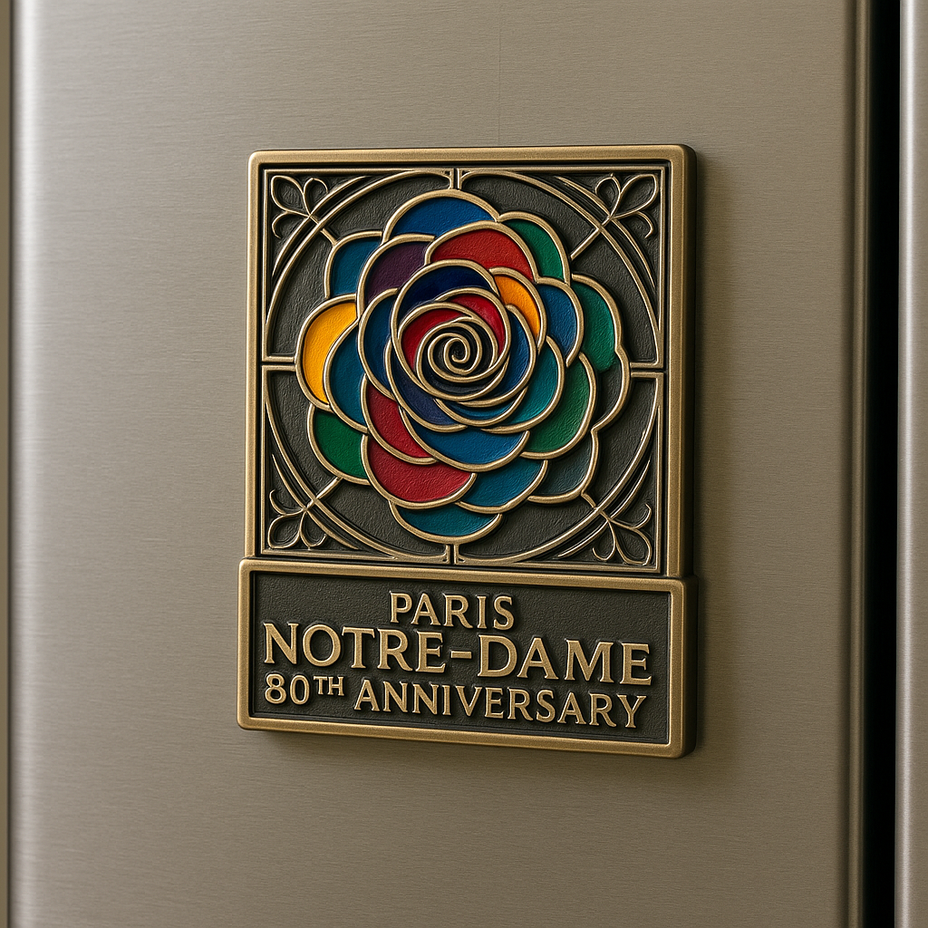 Paris Notre - Dame 80th Anniversary Fridge Magnet