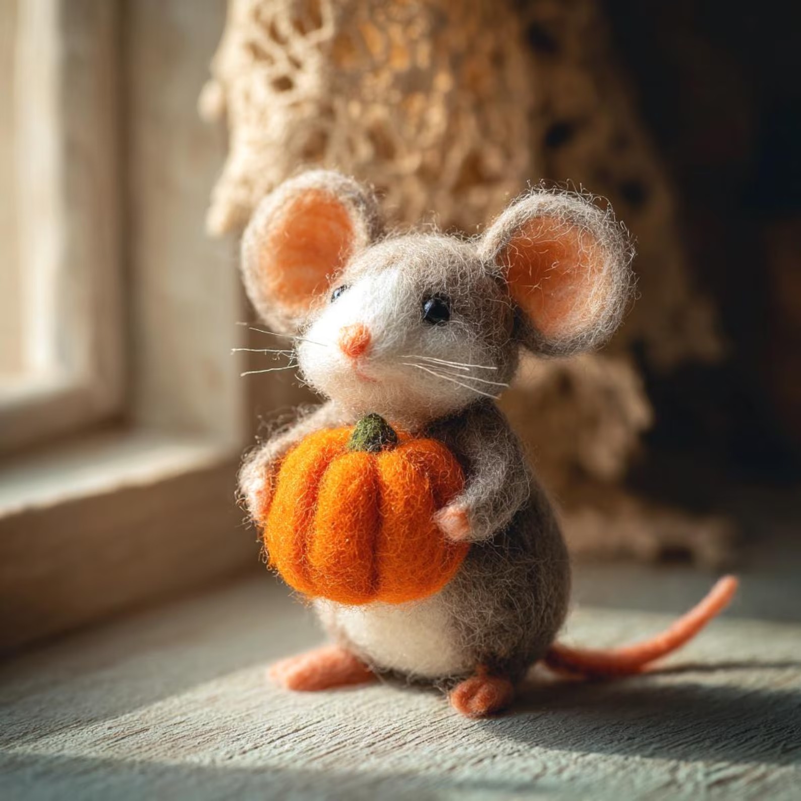 Cute Halloween pumpkin mouse
