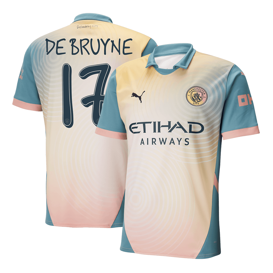 DE BRUYNE #17 Manchester City Football Shirt Fourth Away Custom Jersey 