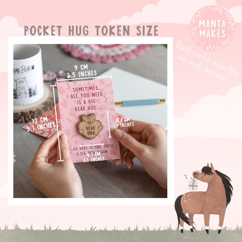 Cute pocket hug token