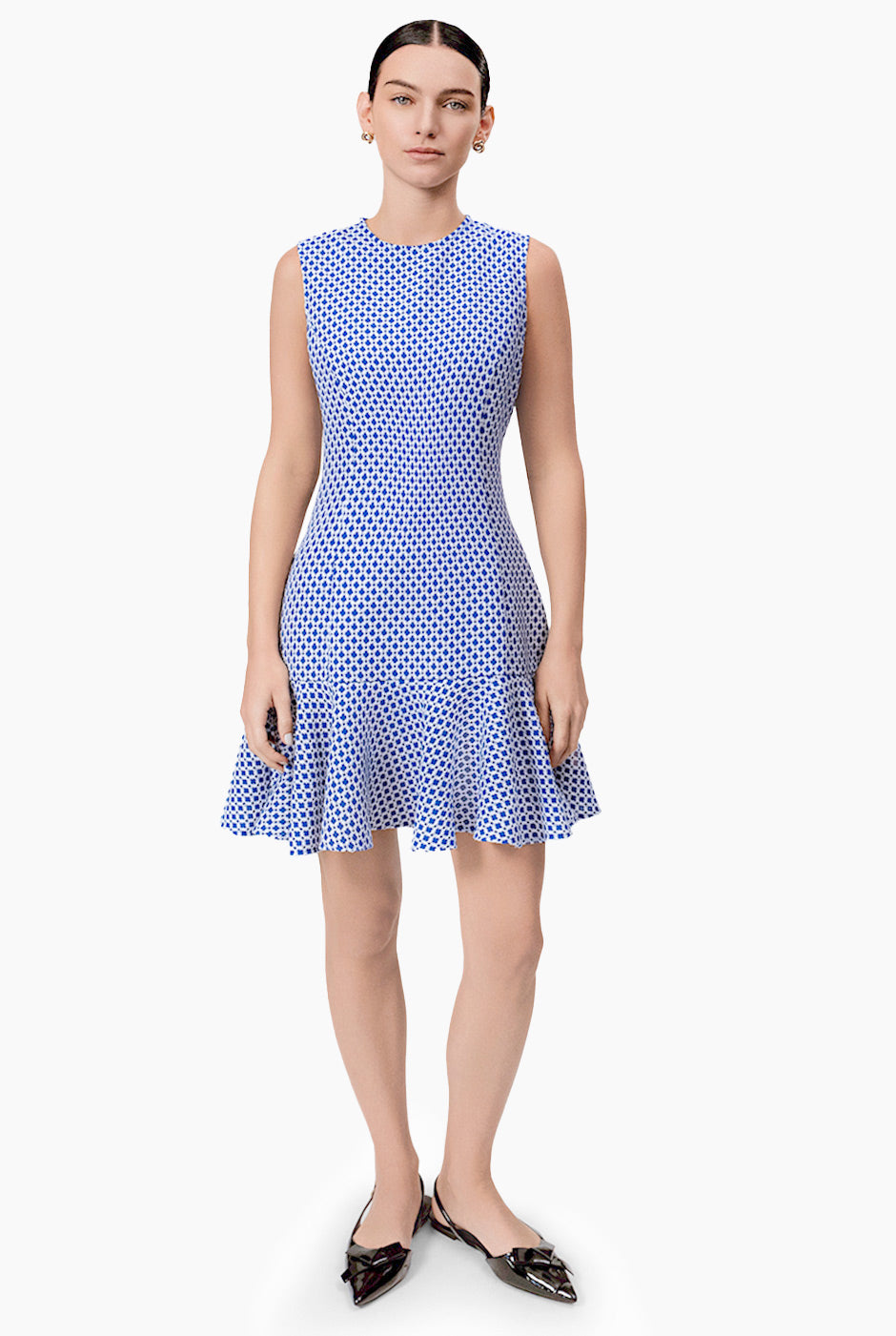 Vestido corto tejido peplum