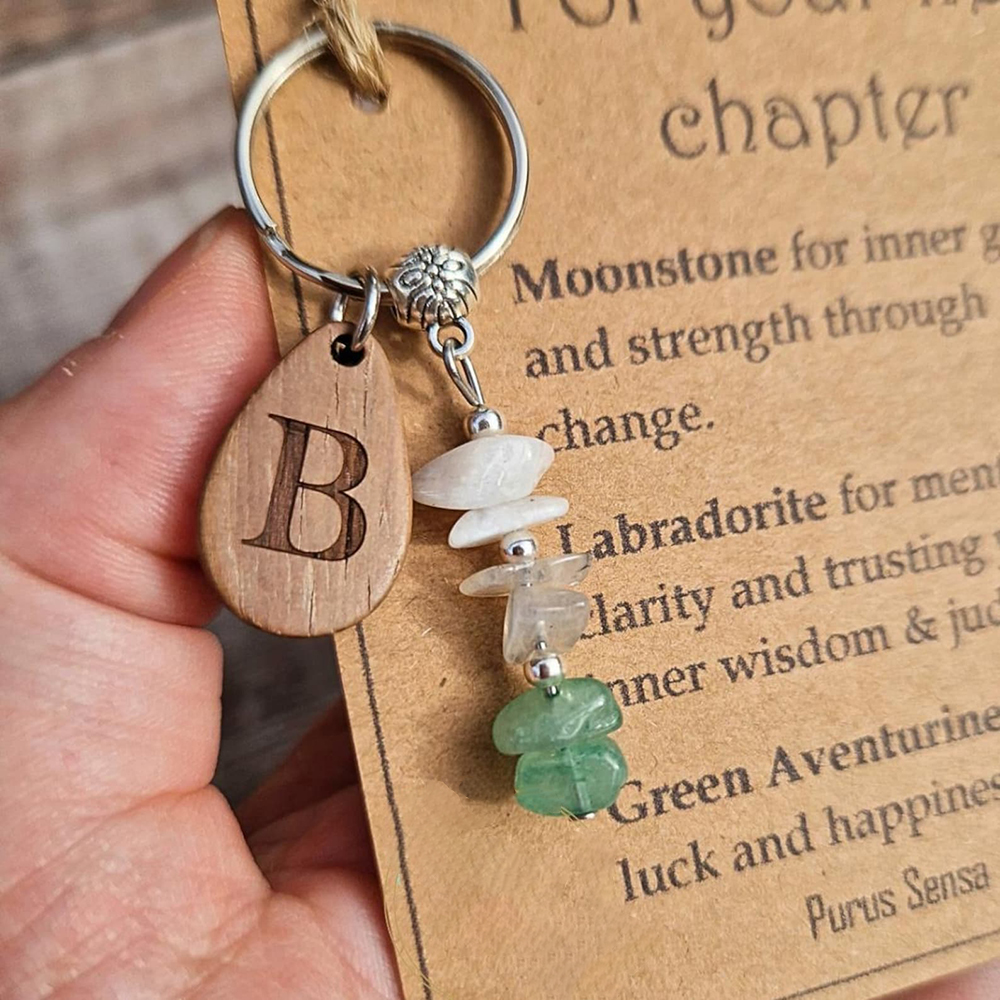 For Your Next Chapter Crystal Keyring