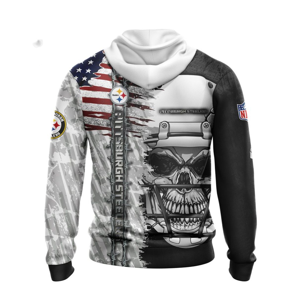 PITTSBURGH STEELERS 3D HOODIE SKULL0803