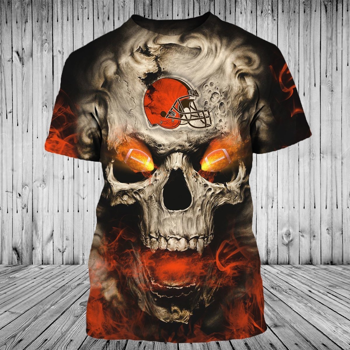 BROWNS 3D HOODIE SKULL6