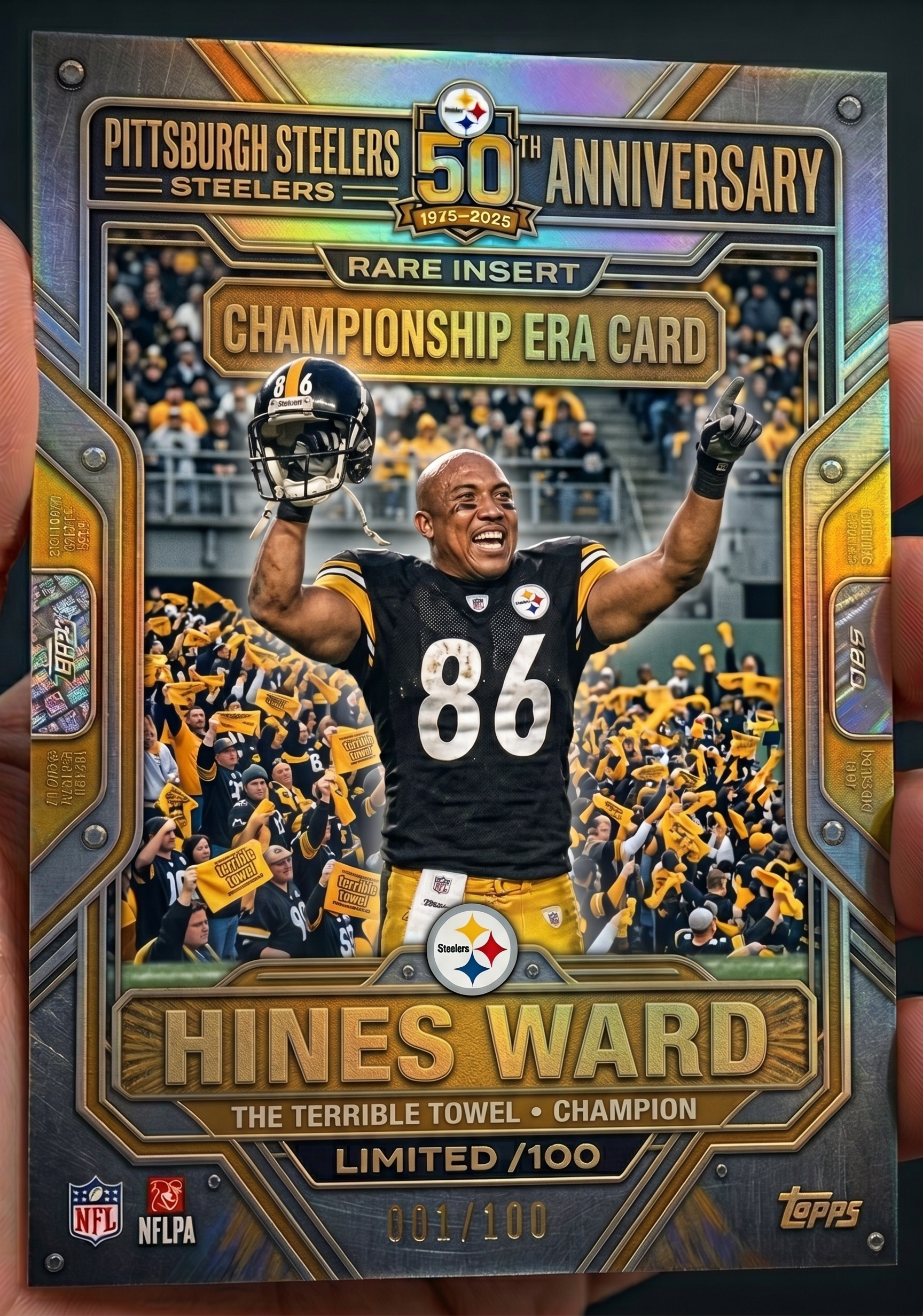 Pittsburgh Steelers Terrible Towel 50th Anniversary Hobby Box