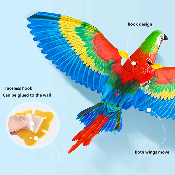 Waggfluence Bird Simulation Interactive Hanging Parrot/Eagle Flying Toy for Cats