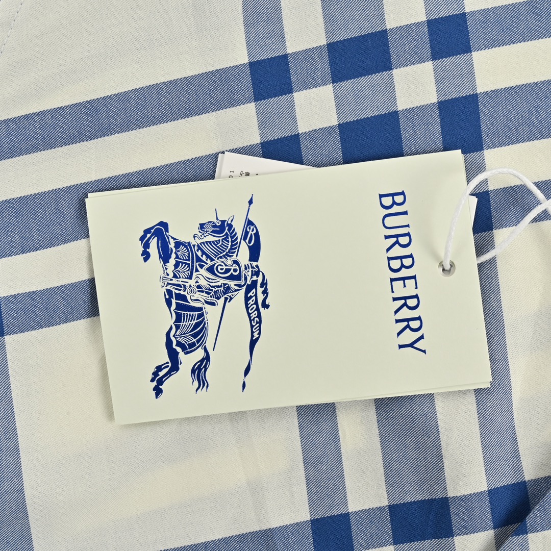 Burberry 24ss diagonal check long-sleeved shirt