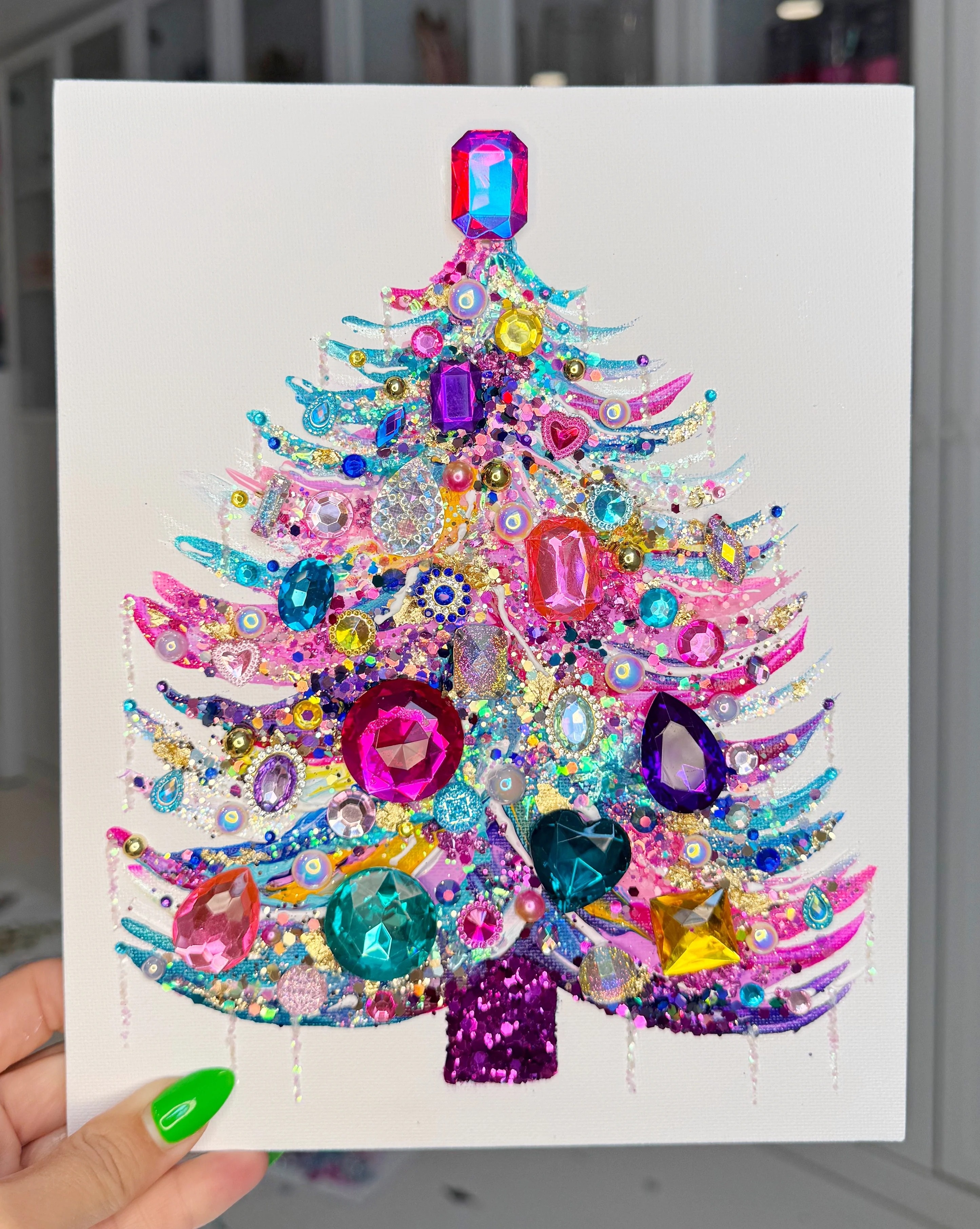 🎄Early Christmas Sale🎄Sparkling Jewelry Christmas Tree Painting