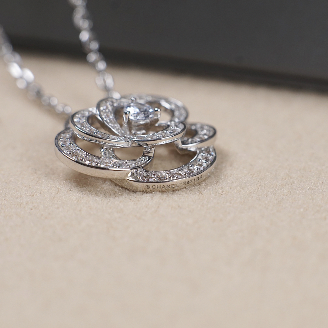 Chanel hollow camellia necklace