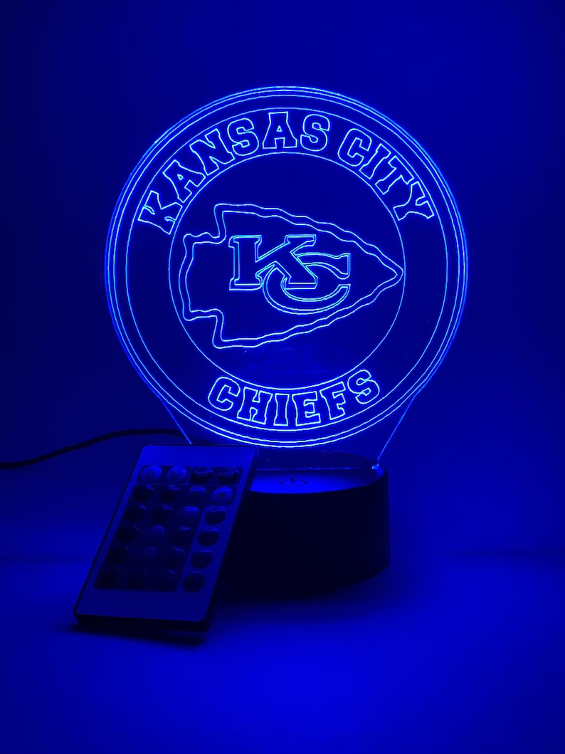 KANSAS CITY CHIEFS 3D LAMP PERSONALIZED