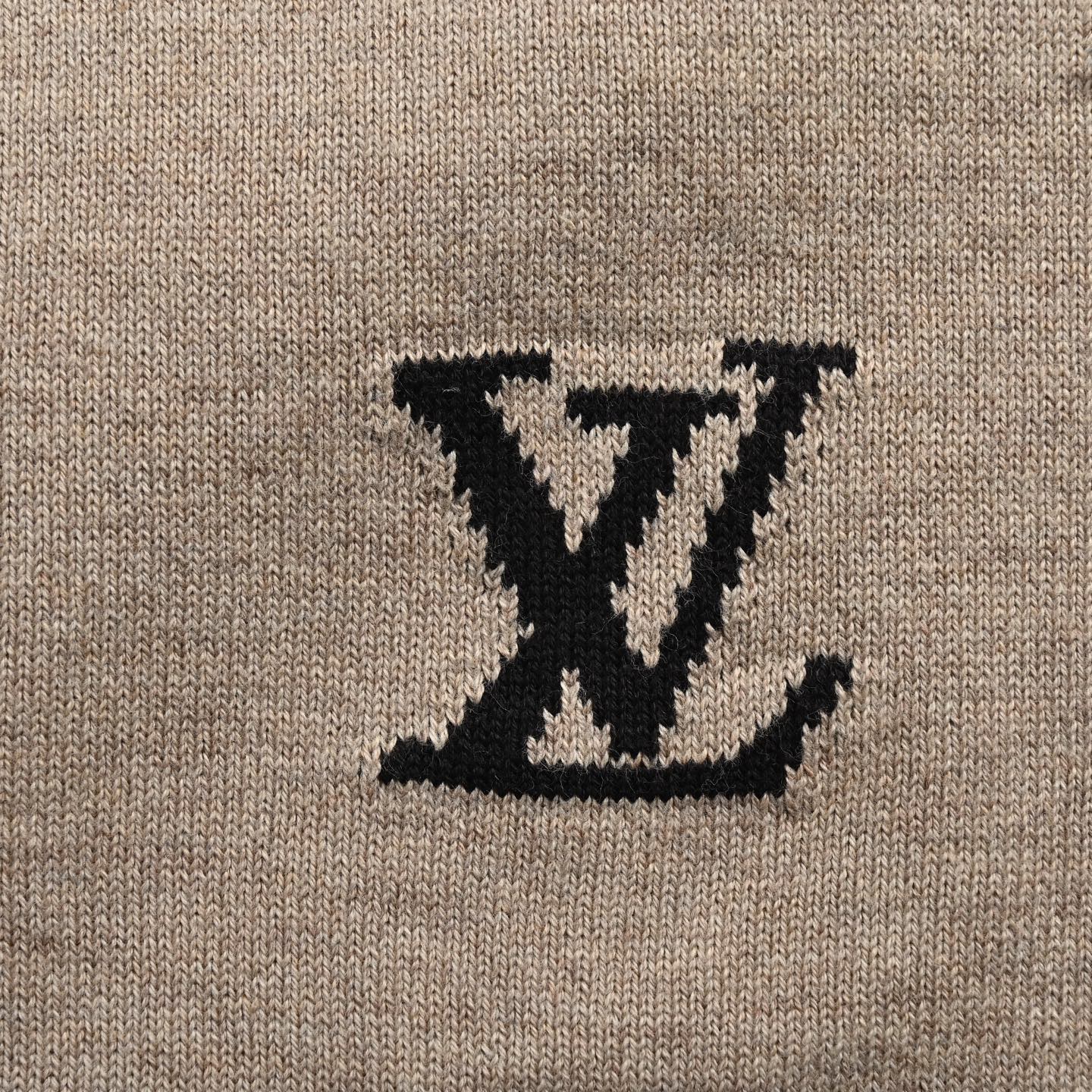 Louis Vuitton 25ss lettering jacquard knit short sleeve