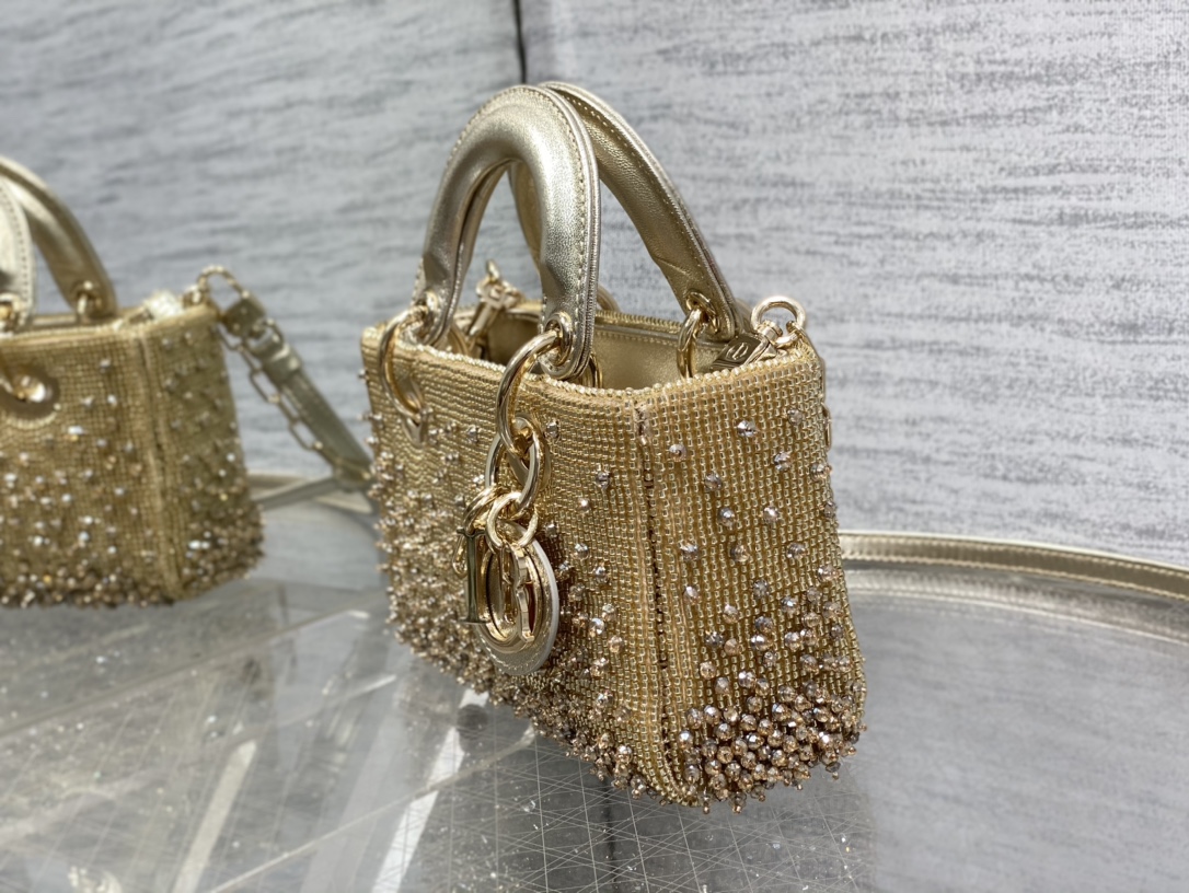 Dior Lady Limited Edition Beaded Horizontal Edition Princess Diana Bag