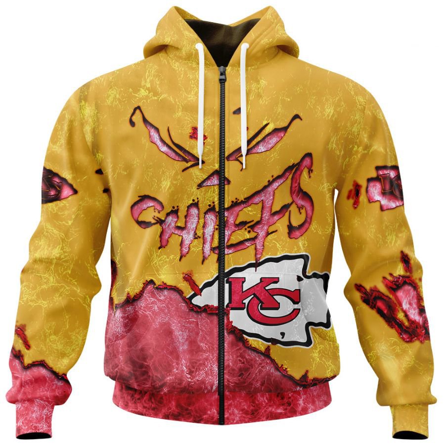 KANSAS CITY CHIEFS 3D HOODIE HALLOWEEN001