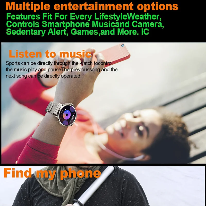 New men's smartwatch AMOLED Bluetooth Talk 1.85-inch full screen touch 710mah large capacity battery waterproof men's smartwatch